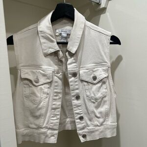 Forever 21 Cream Denim Vest M